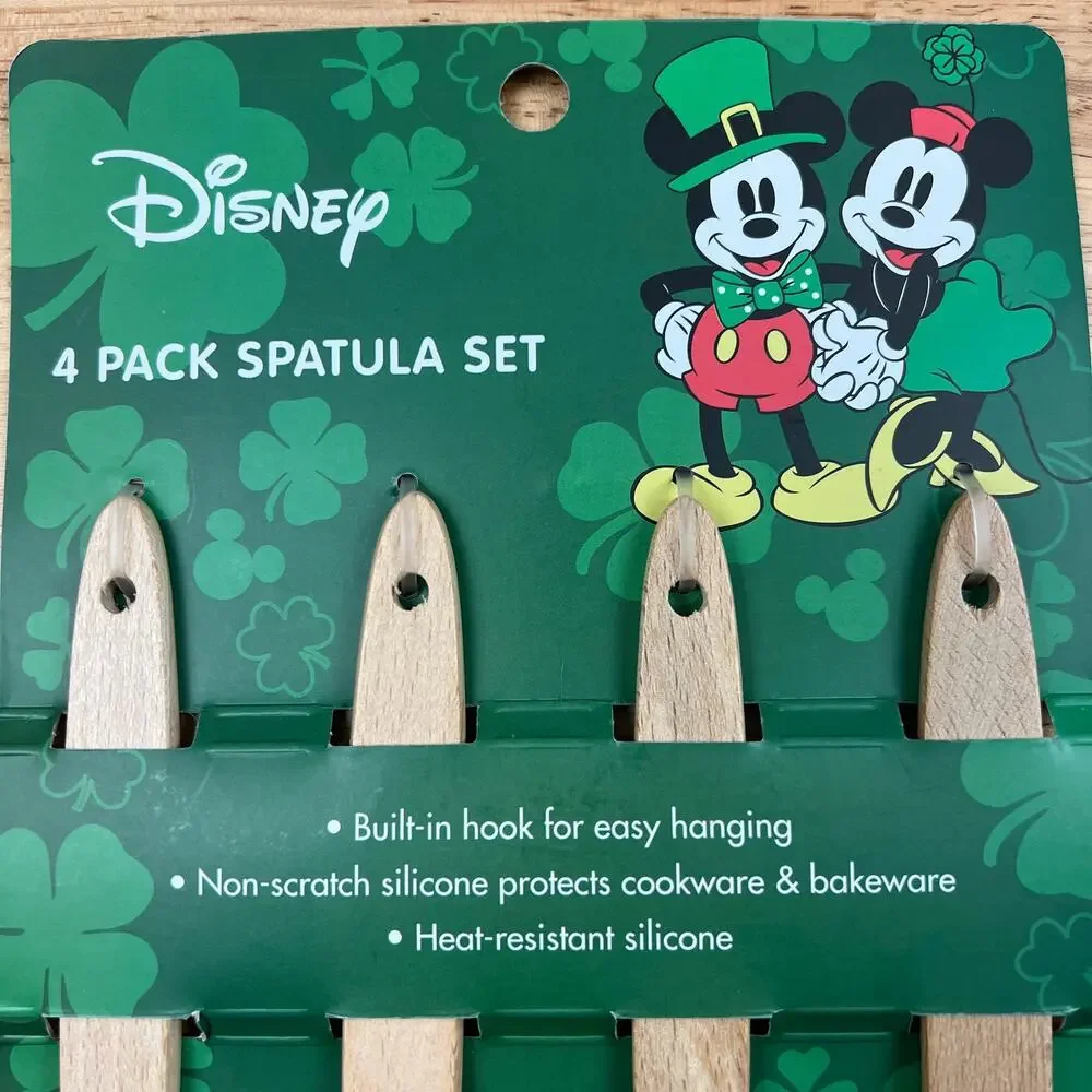 Disney Mickey Mouse St. Patrick's Day Four Pack Spatula Set - NWT